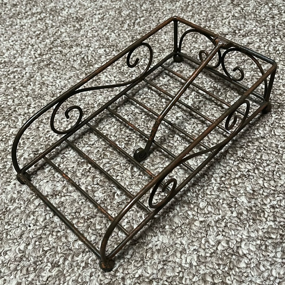 Brown Metal Napkin Holder Organizer